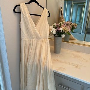 J. Crew Frances Dress in Silk Chiffon Champagne